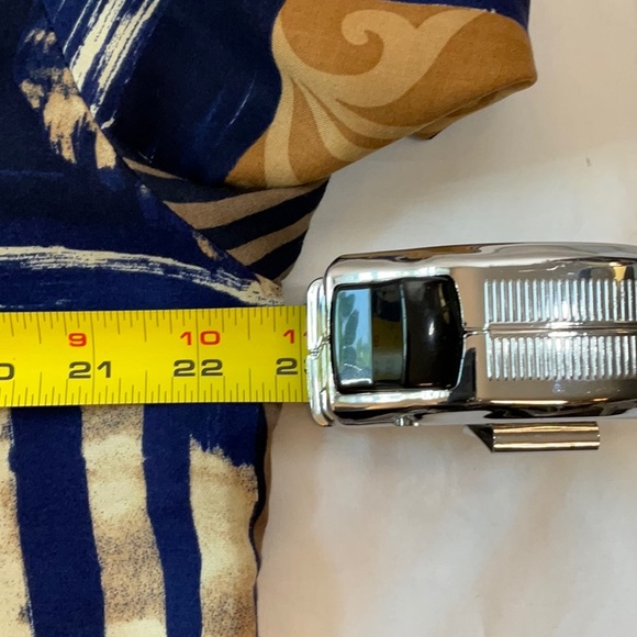 Vintage Sea Suns button down blouse with shoulder pads. Shell buttons. XL navy - Picture 6 of 8